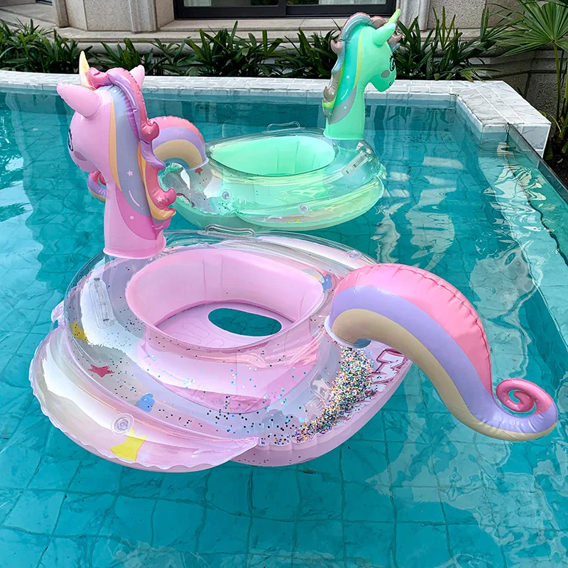 Pool Float Ring Inflatable - Anel inflável de natação unicórnio para