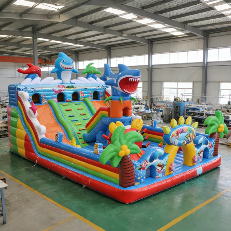 Water Slide Inflatable - Parque Inflável Marinho Comercial Premium com
