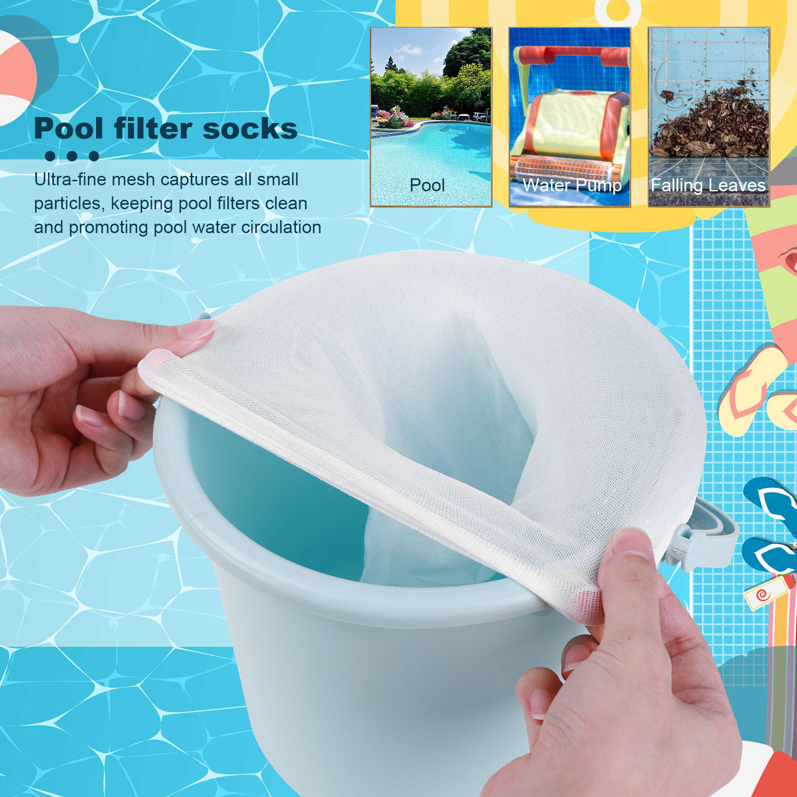 100-5 pçs piscina skimmer meia - Pool Skimmer Net avaliação e preço