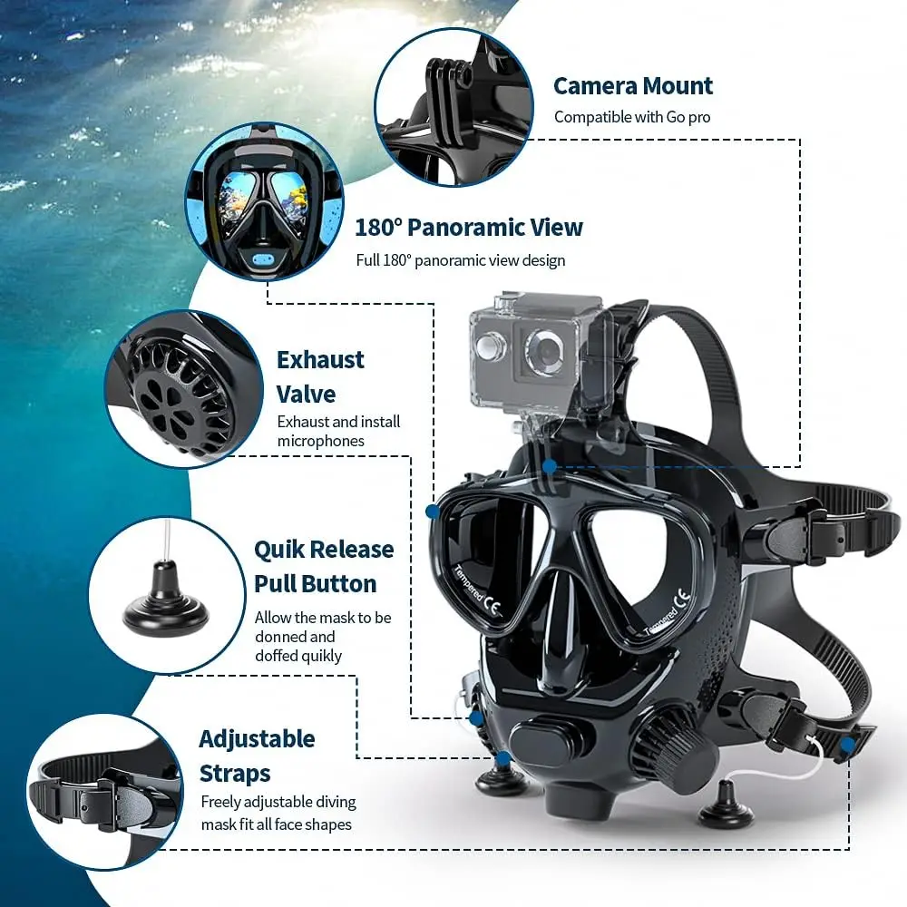 Máscara de mergulho facial TRI - Snorkel Mask Full Face avaliação e preço