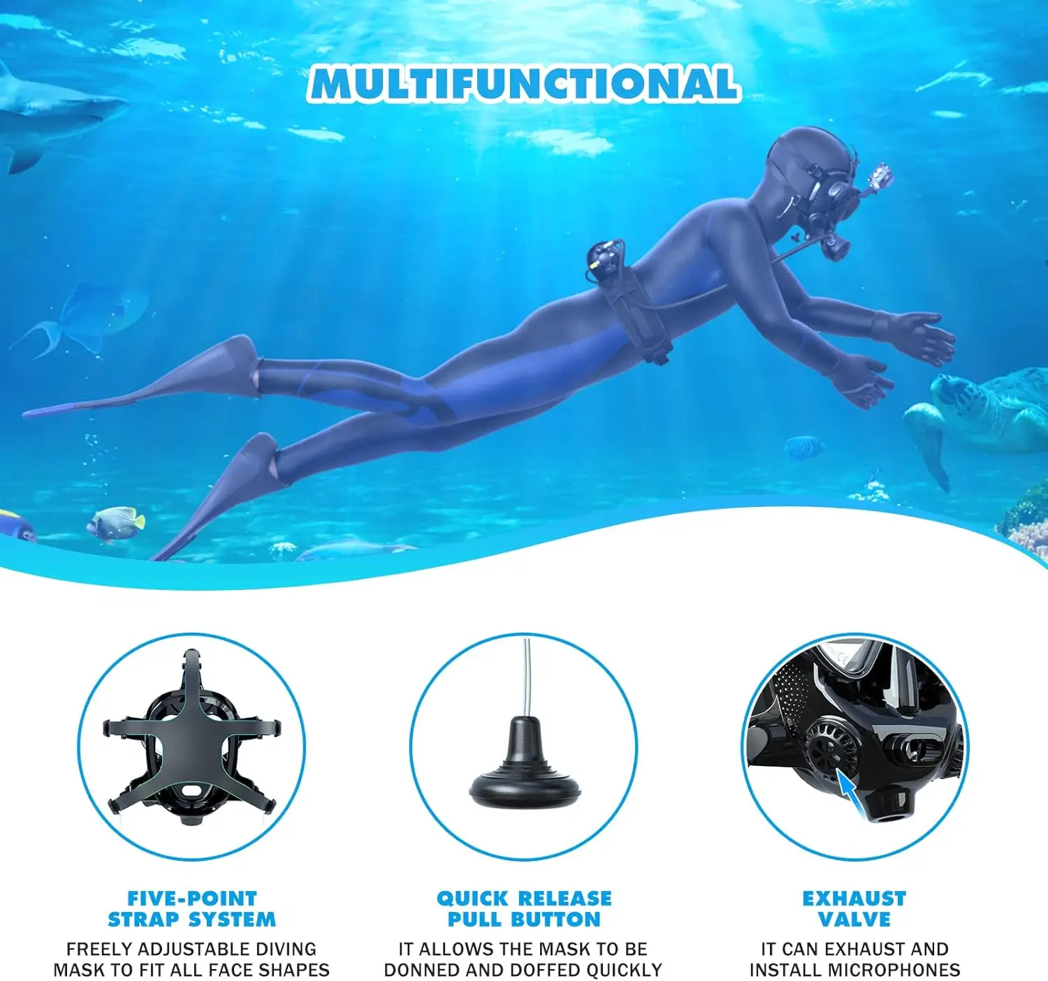 Máscara de mergulho facial TRI - Snorkel Mask Full Face avaliação e preço