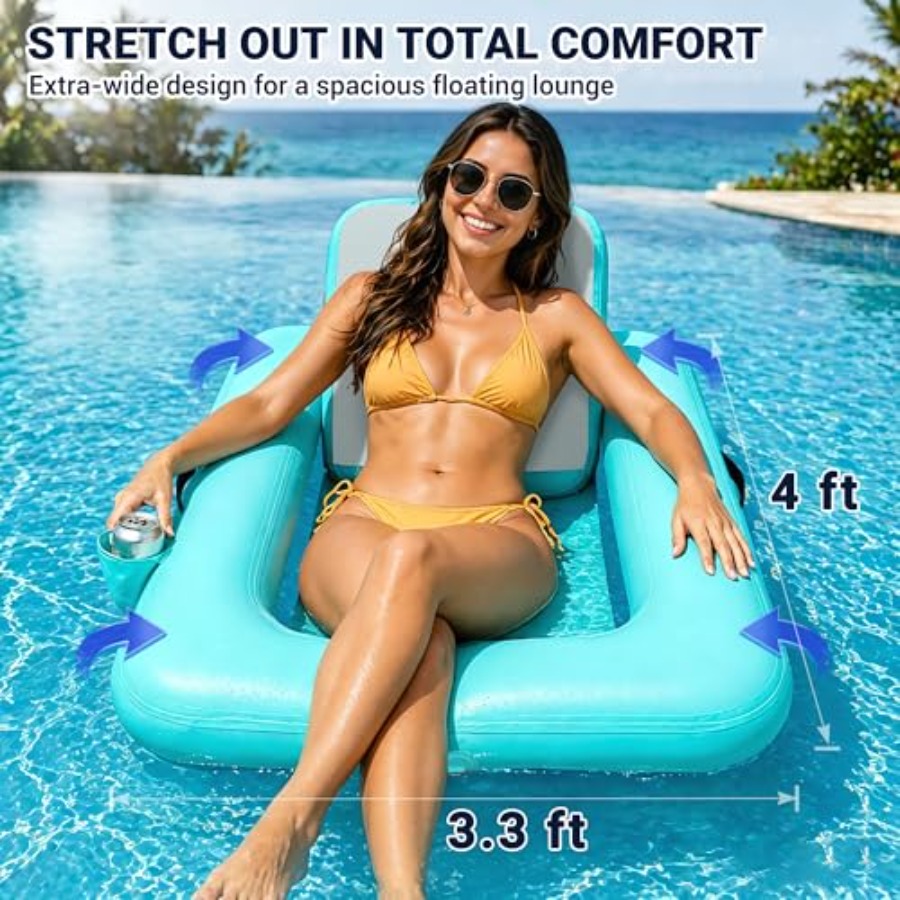 Cadeiras Flutuantes com Encost - Pool Lounger Inflatable avaliação e preço
