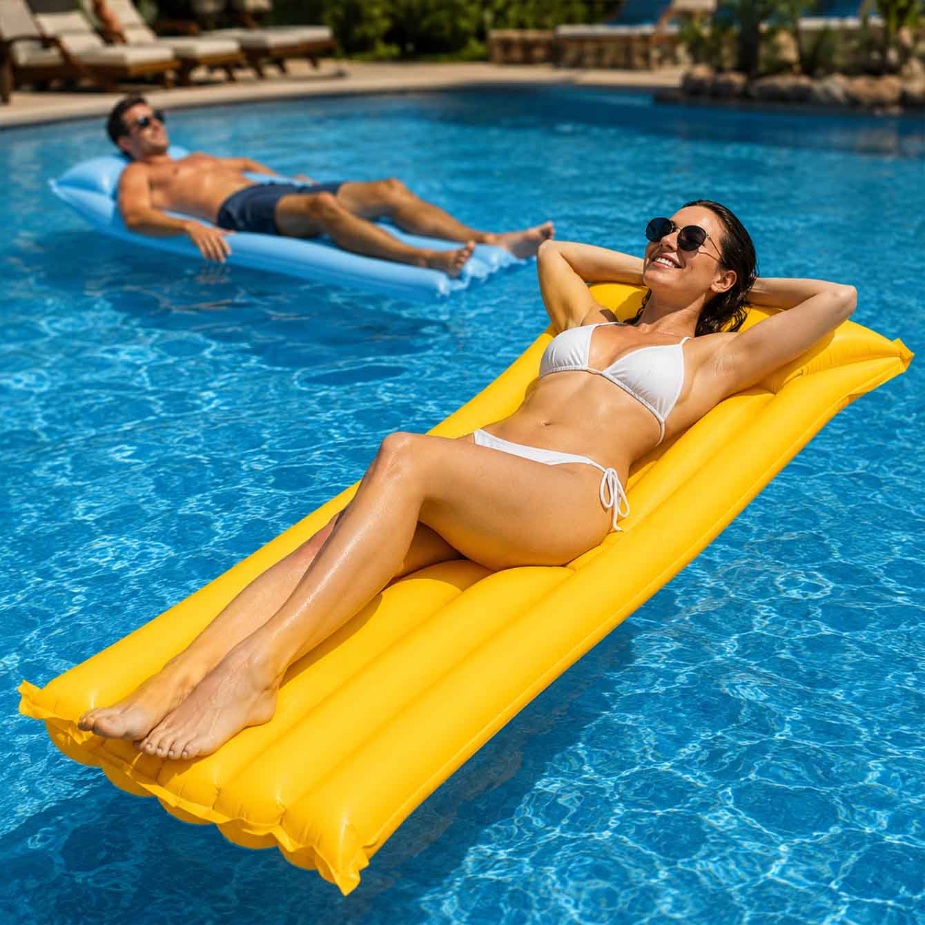 1PC Colchão Inflável Flutuante - Pool Float Ring Inflatable avaliação e preço
