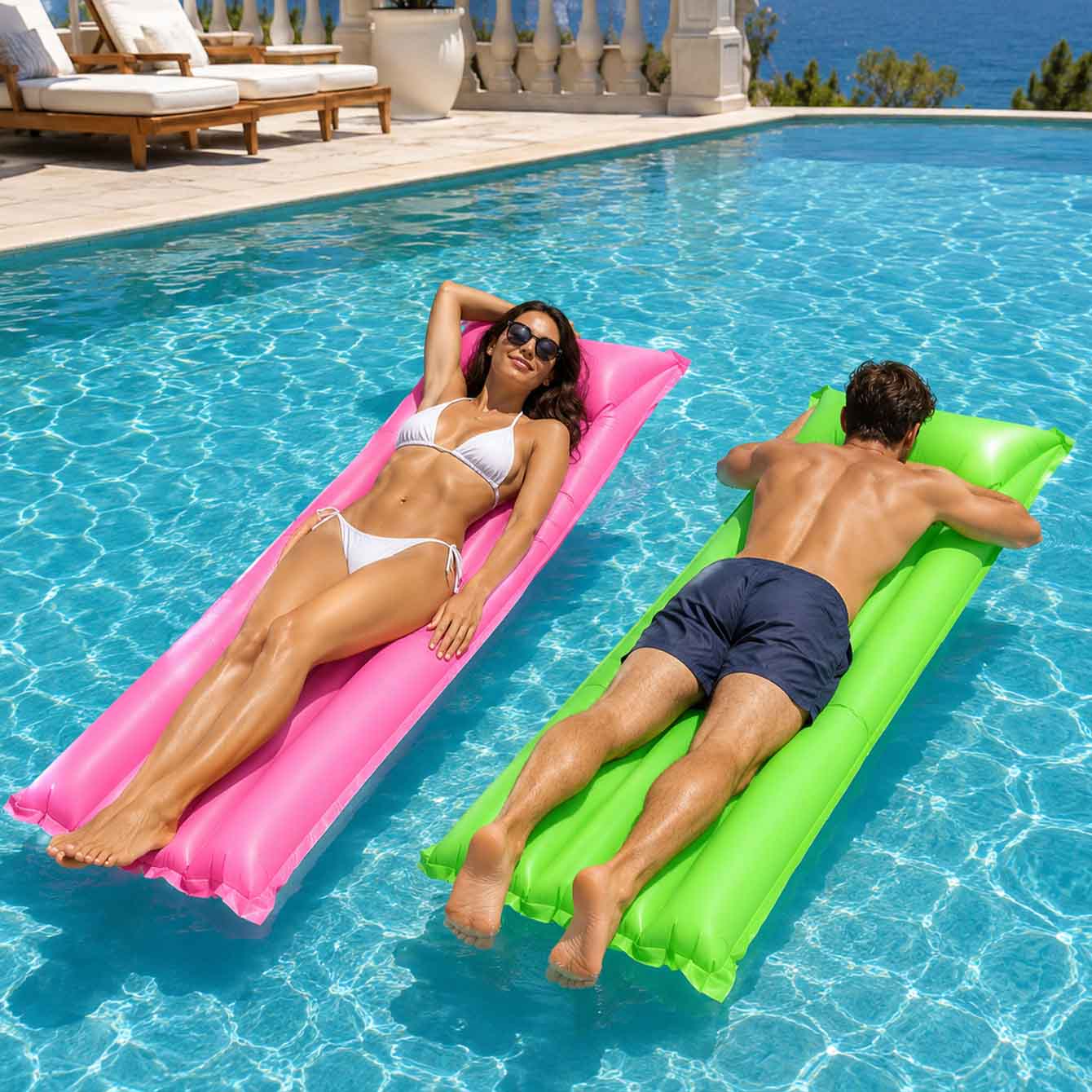1PC Colchão Inflável Flutuante - Pool Float Ring Inflatable avaliação e preço