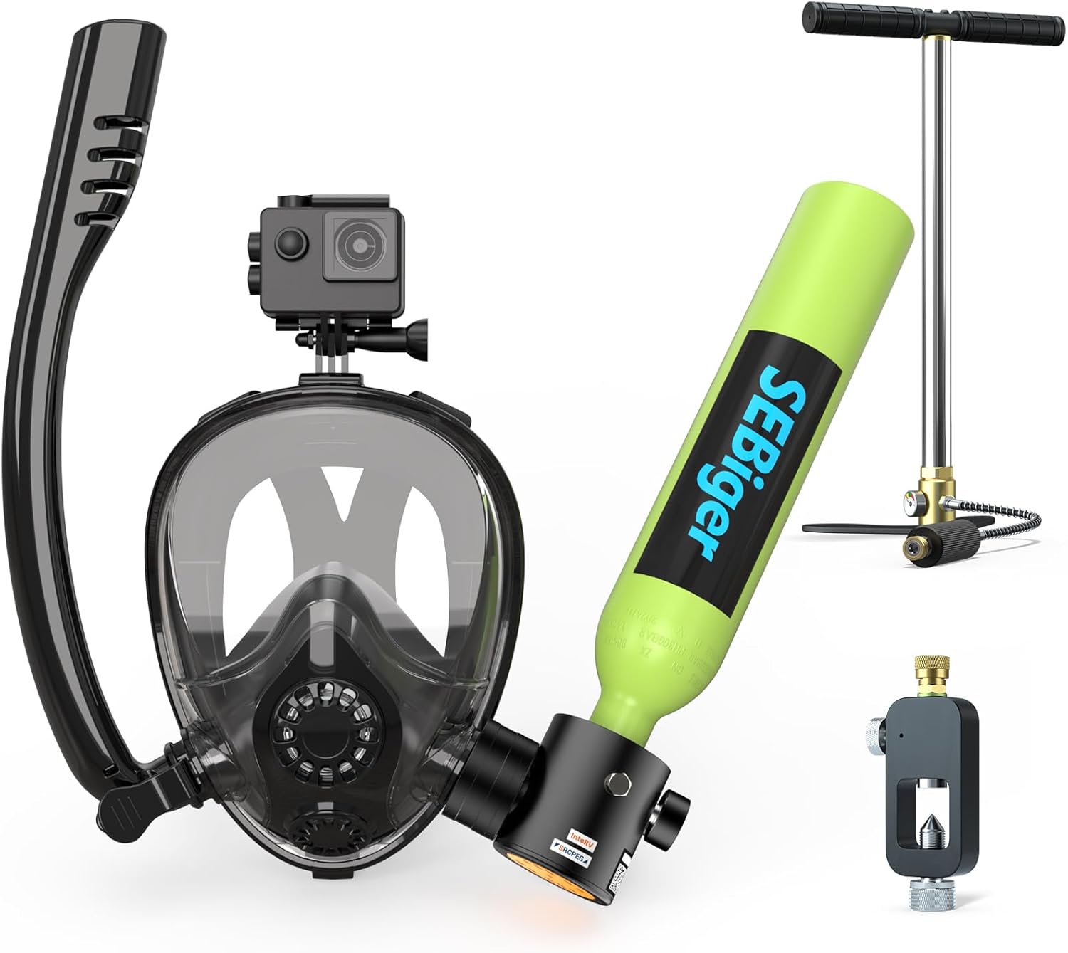 Mini Cilindro de Mergulho 0.5L - Snorkel Mask Full Face avaliação e preço