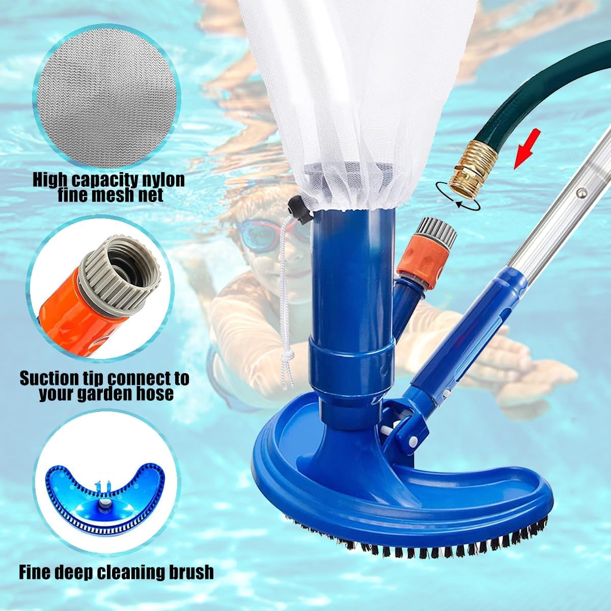 Aspirador de pó portátil para  - Pool Vacuum Manual avaliação e preço
